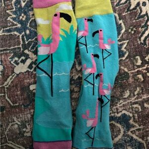 Flamingo Socks - Pink and Blue